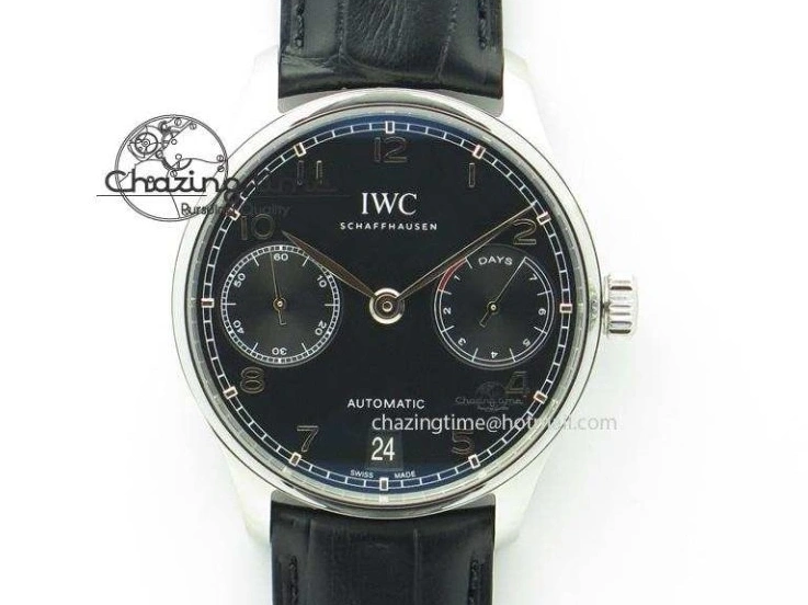 MIROTIME 0426 Upgraded Portuguese Flying Tourbillon SS White Dial 2 Sub Dials on Black Leather Strap 7161